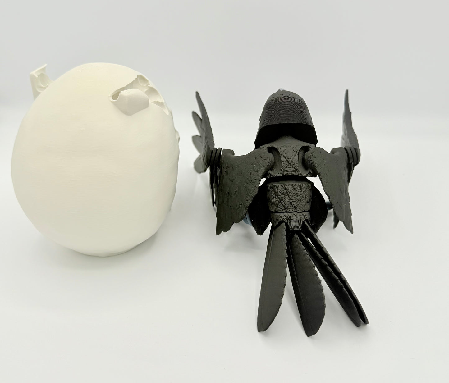 Articulating Raven with skull