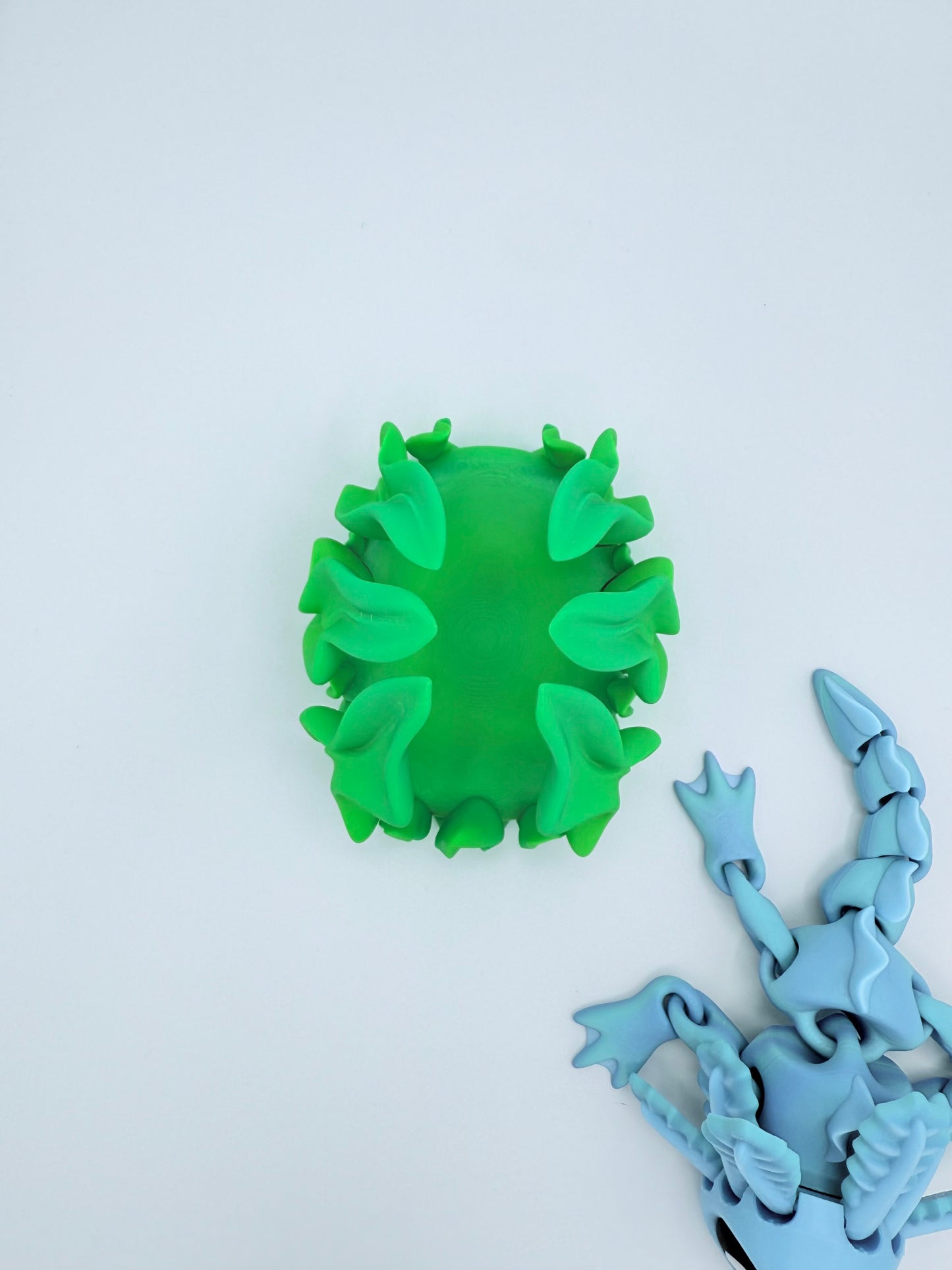 Axolotl with seaweed bed.