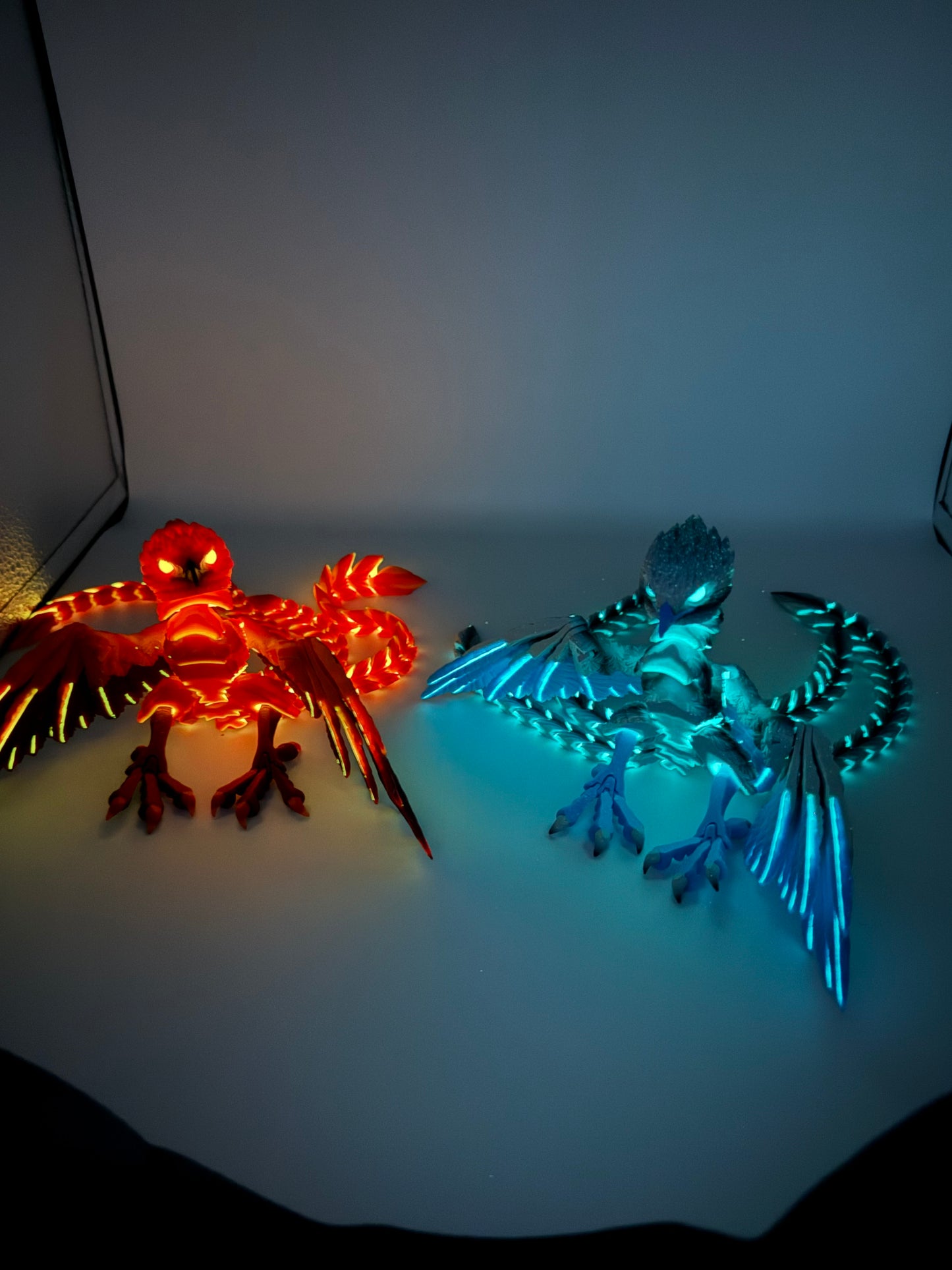 Phoenix for your articulating UV reactive with glow-in-the-dark colors and stand.