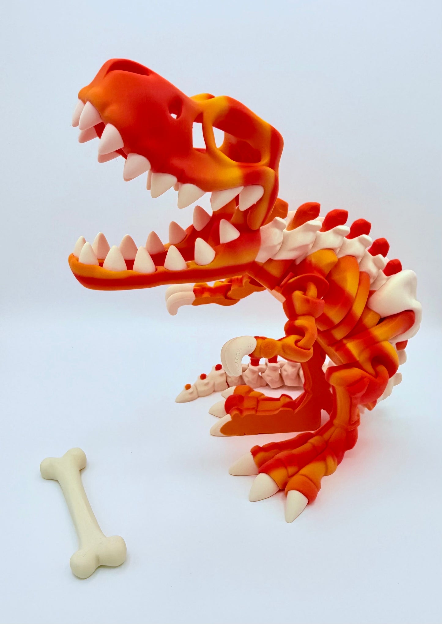 3D printed jumbo skeleton T-Rex with bone