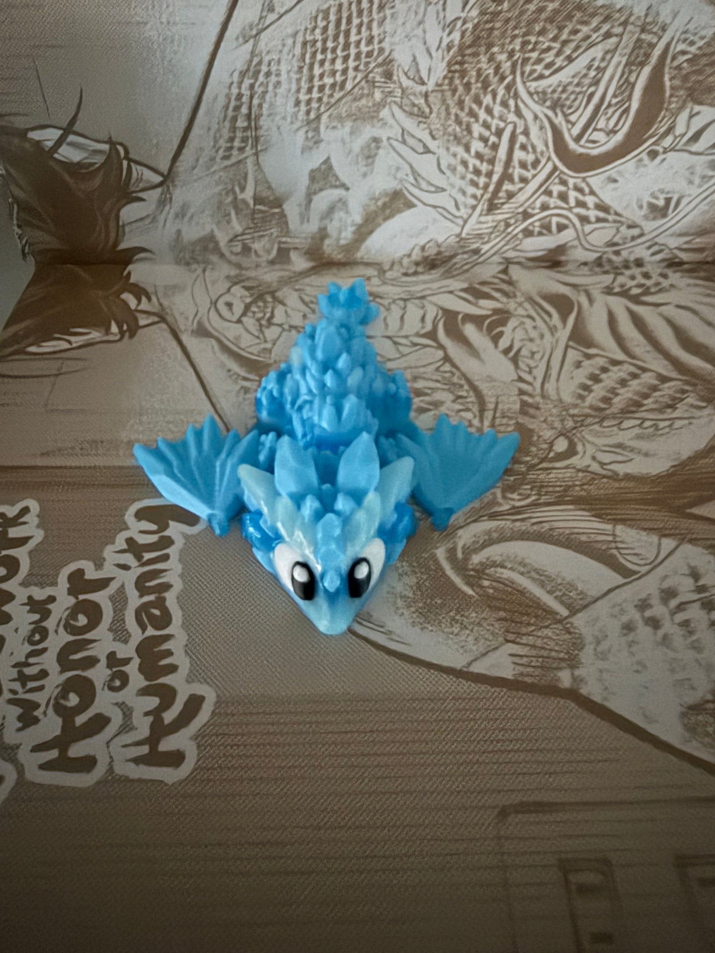 Ice baby dragon with egg Glow