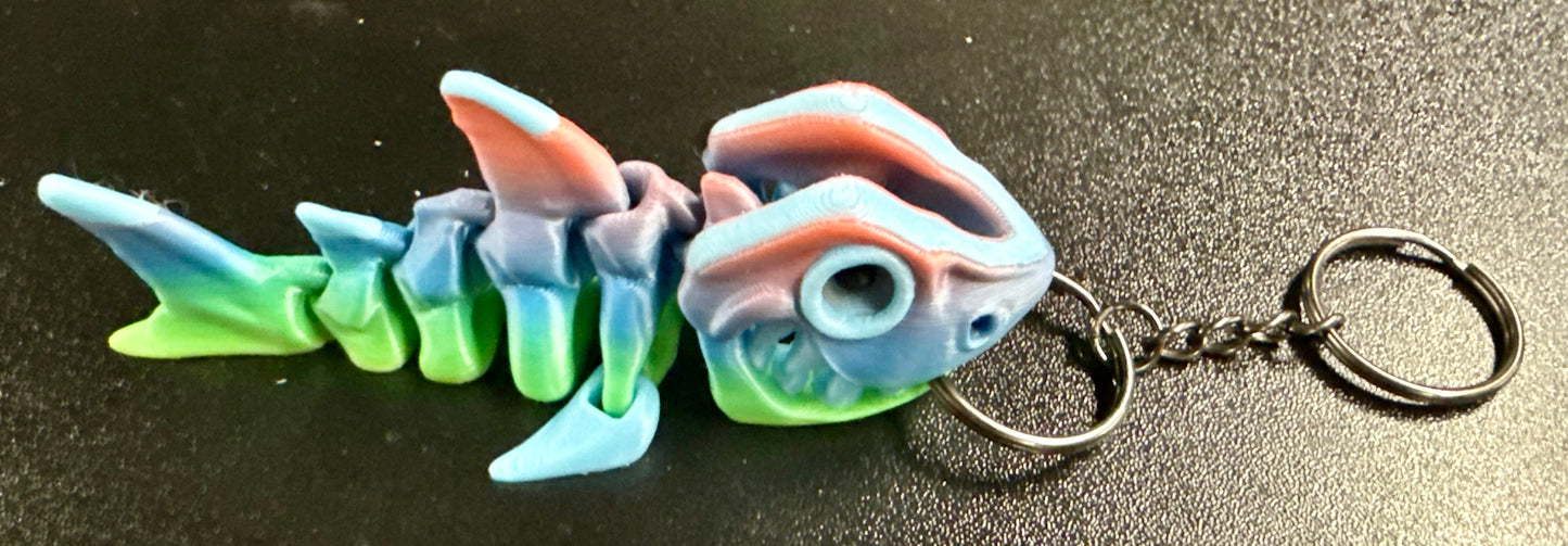 Flexi medium key chain shark. UV activated print