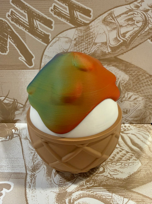 Ice cream baby dragon with egg