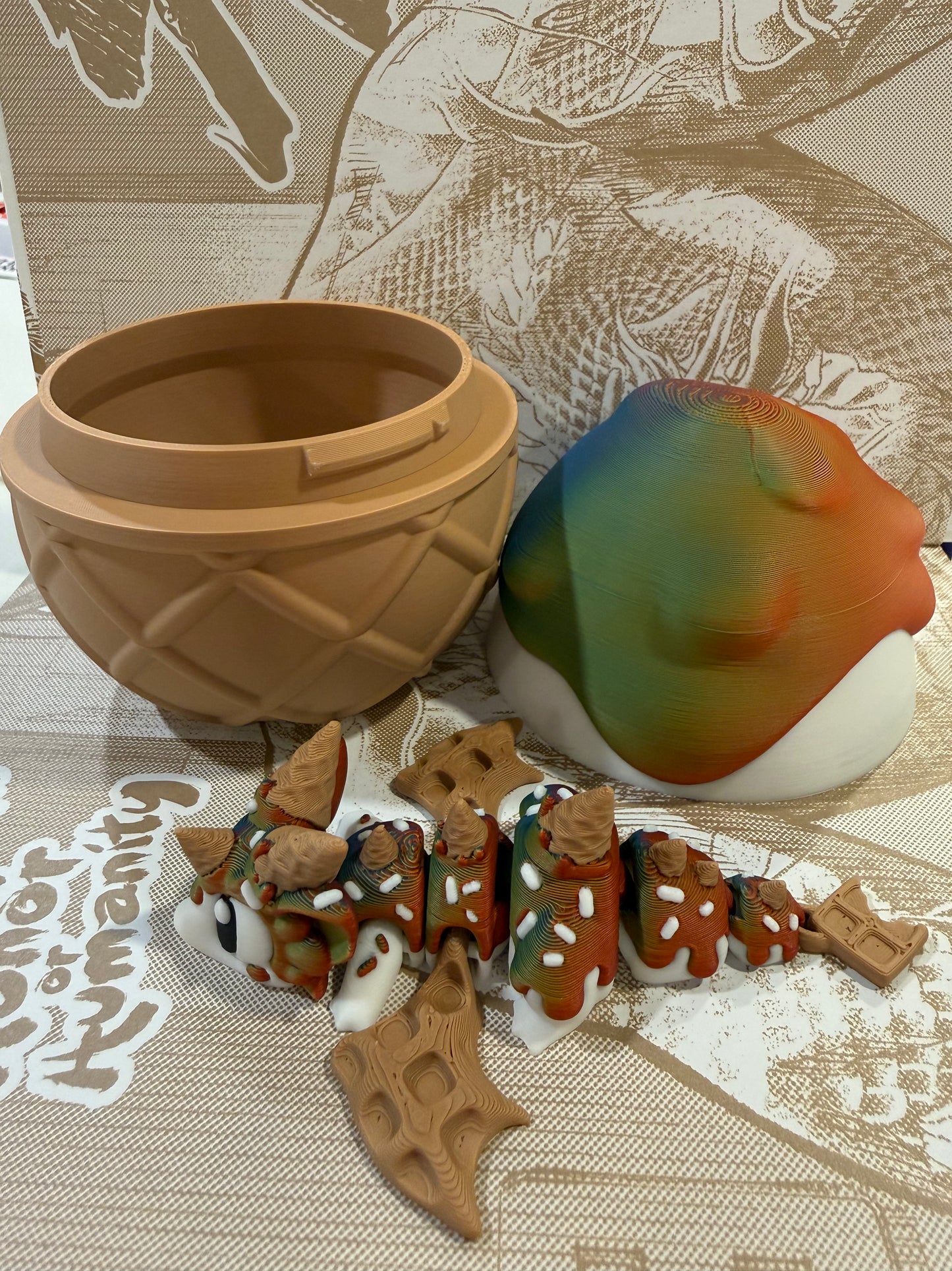 Ice cream baby dragon with egg