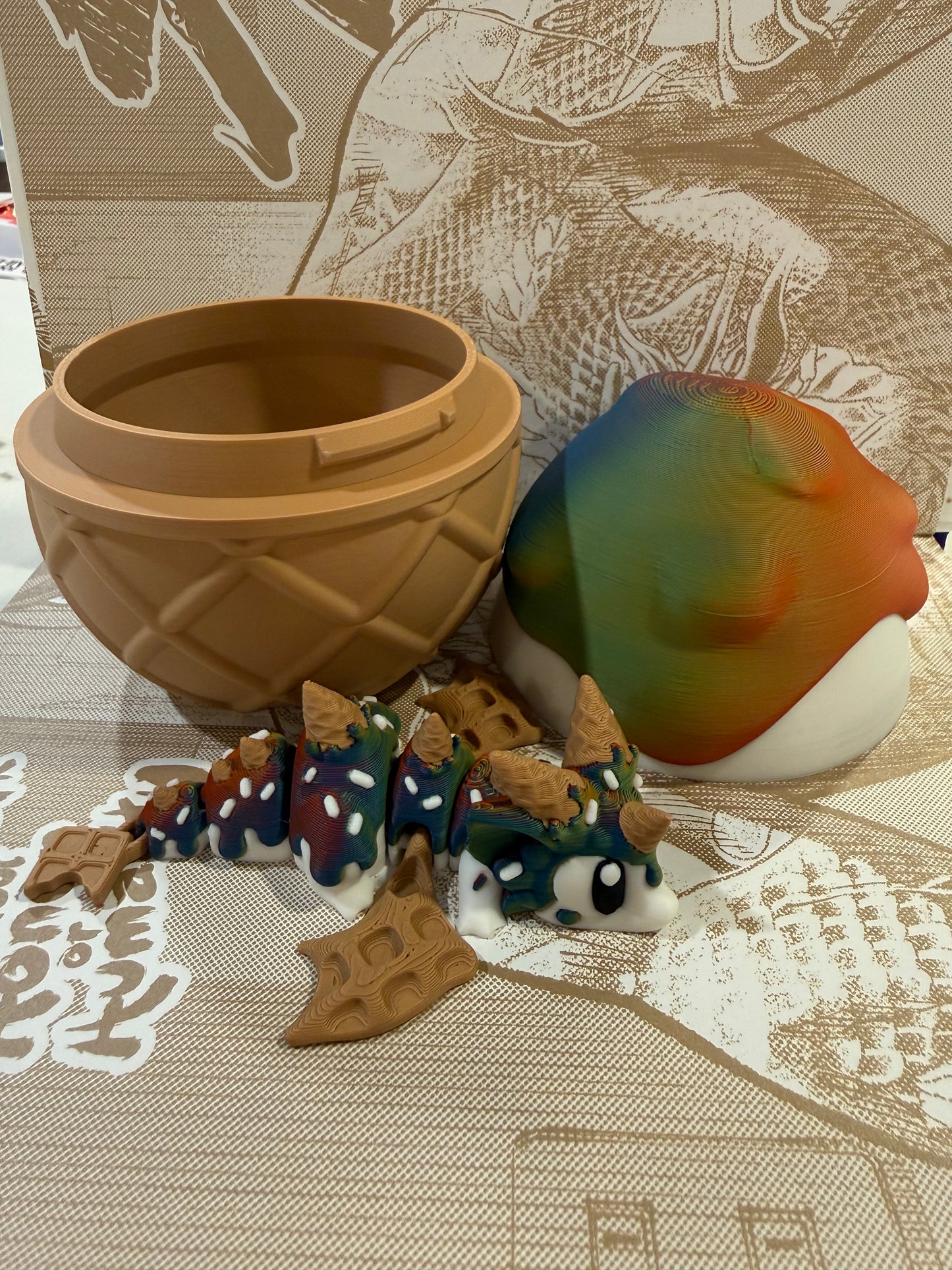 Ice cream baby dragon with egg