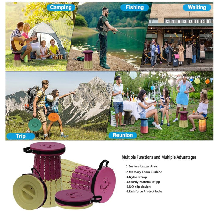 XL Collapsible Stools Purple/Yellow