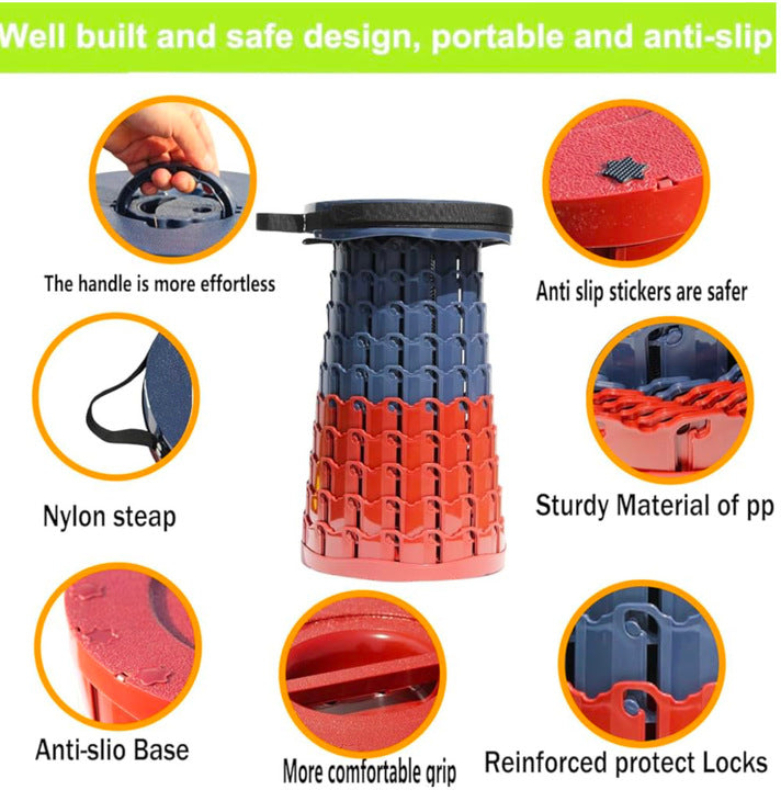 XL Collapsible Stools Navy/Wine