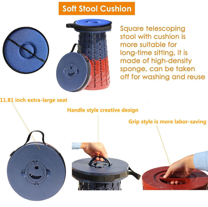 XL Collapsible Stools Navy/Wine