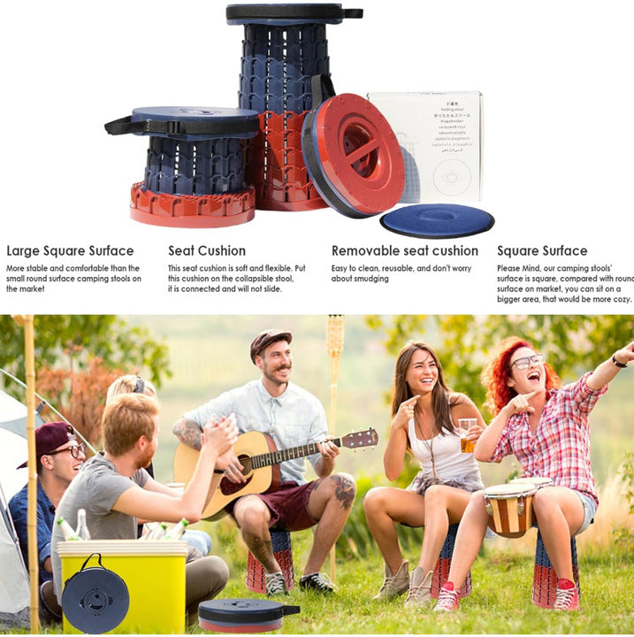 XL Collapsible Stools Navy/Wine