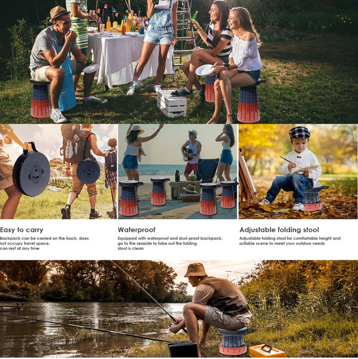 XL Collapsible Stools Navy/Wine