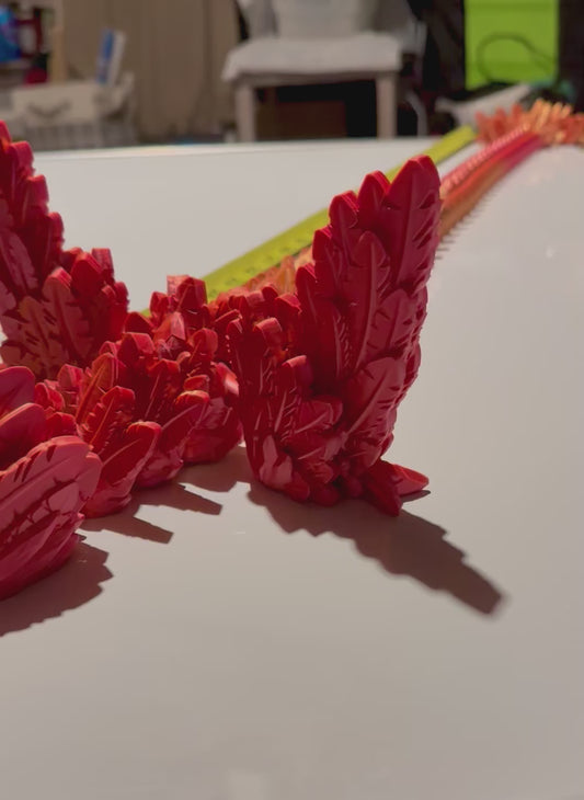 Flying serpent over 3ft red/gold